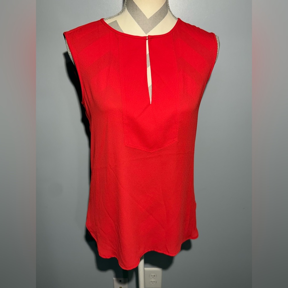 J. Crew Vibrant Red Sleeveless Blouse